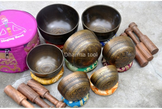 7 Chakra Healing Singing Bowl Set of 7 – Antique Finish