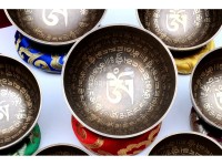 Tibetan Mantra Etched 7 Chakra Singing Bowl Set