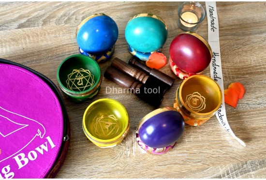 7 Chakra Color Singing Bowl Set   – Chakra Healing Singing Bowl Set