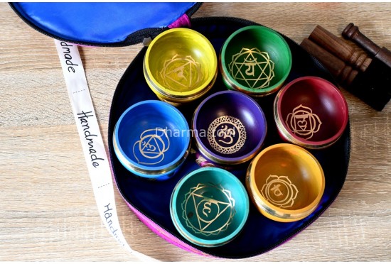 7 Chakra Color Singing Bowl Set   – Chakra Healing Singing Bowl Set