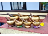 Set of 7 Chakra Hand-Beaten Singing Bowls