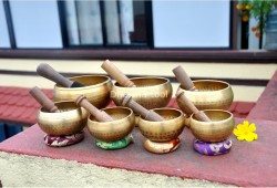 Set of 7 Chakra Hand-Beaten Singing Bowls