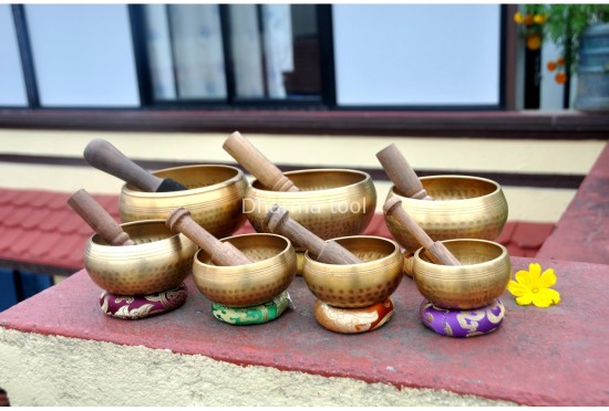 Set of 7 Chakra Hand-Beaten Singing Bowls