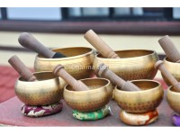Set of 7 Chakra Hand-Beaten Singing Bowls