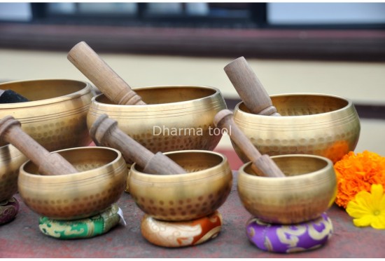 Set of 7 Chakra Hand-Beaten Singing Bowls