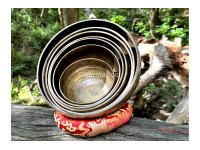 Professionally Tuned Tibetan Singing Bowl Set – 7 Chakra (Mantra Etched Edition)