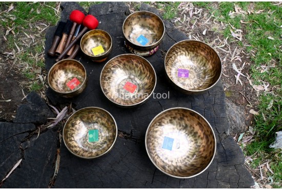 Tuned Full Moon Singing Bowl Set – 7 Chakra Healing Bowls