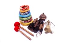 Professionally Tuned Tibetan Singing Bowl Set – 7 Chakra – Old Finish