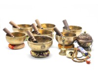 Handmade 7 Chakra Singing Bowl Set: Himalayan Healing Bowl