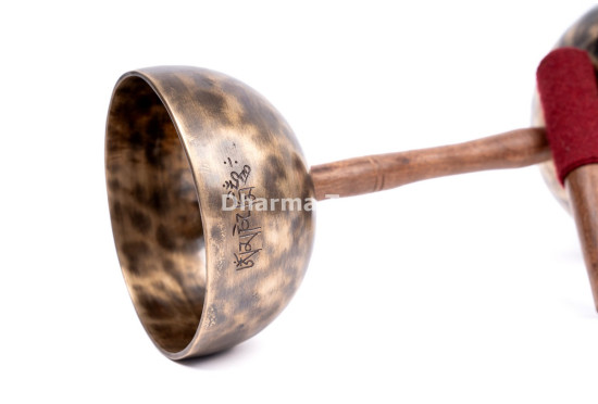 Double Chalice Handle Singing Bowl Set - Two-Tone Chakra Tuned Tibetan Sound Healing Bowls