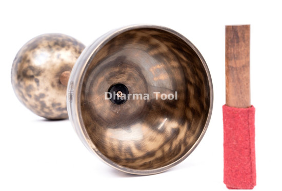 Double Chalice Handle Singing Bowl Set - Two-Tone Chakra Tuned Tibetan Sound Healing Bowls