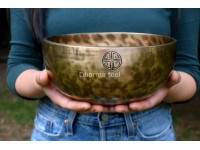 10-Inch Diameter Full Moon Singing Bowl – Hand-Hammered Tibetan Sound Healing Bowl from Nepal