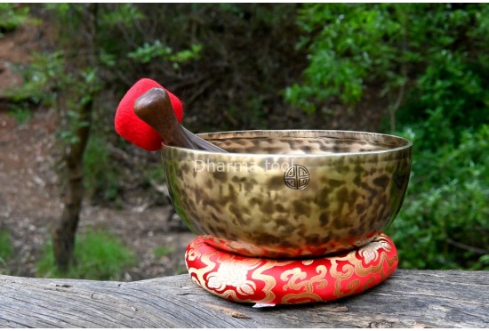 11-Inch Diameter Full Moon Singing Bowl – Hand-Hammered Tibetan Sound Healing Bowl from Nepal