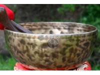 11-Inch Diameter Full Moon Singing Bowl – Hand-Hammered Tibetan Sound Healing Bowl from Nepal