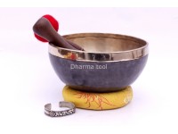 Handmade Tibetan Singing Bowl – Black & Gold Finish – Selectable Note