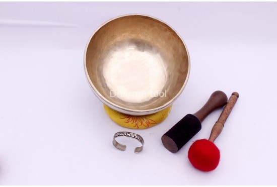 Handmade Tibetan Singing Bowl – Black & Gold Finish – Selectable Note