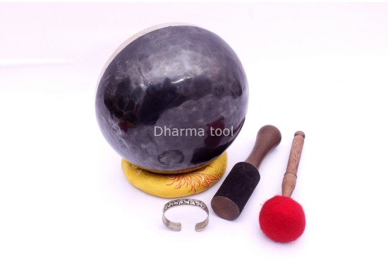 Handmade Tibetan Singing Bowl – Black & Gold Finish – Selectable Note