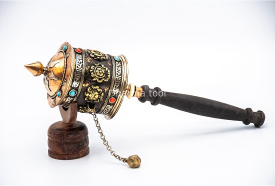 Eight Auspicious Symbol Tibetan Prayer Wheel