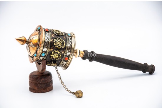 Eight Auspicious Symbol Tibetan Prayer Wheel
