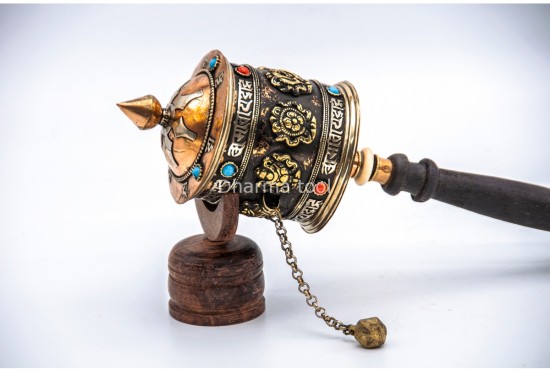 Eight Auspicious Symbol Tibetan Prayer Wheel