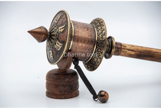 14 Inch Tibetan Mantra Prayer Wheel Handmade in Nepal