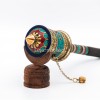 12 Inch Mantra Prayer Wheel with Stone Inlay
