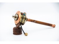 11-Inch Tibetan Mantra Prayer Wheel – Bamboo Handle