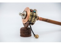 11-Inch Tibetan Mantra Prayer Wheel – Bamboo Handle