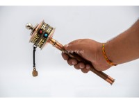 11-Inch Tibetan Mantra Prayer Wheel – Bamboo Handle