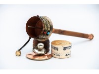 11-Inch Tibetan Mantra Prayer Wheel – Bamboo Handle