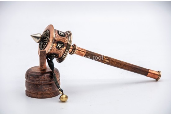 8 Inch Handheld Tibetan Prayer Wheel Handmade in Nepal