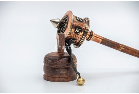 8 Inch Handheld Tibetan Prayer Wheel Handmade in Nepal