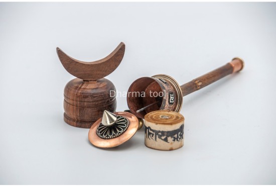 8 Inch Handheld Tibetan Prayer Wheel Handmade in Nepal