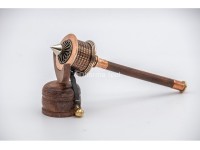 8-Inch Handheld Tibetan Mantra Prayer Wheel – Cane Bamboo Handle