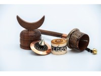 8-Inch Handheld Tibetan Mantra Prayer Wheel – Cane Bamboo Handle