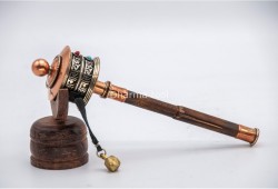 Buddhist Mantra Prayer Wheel – Bamboo Grip