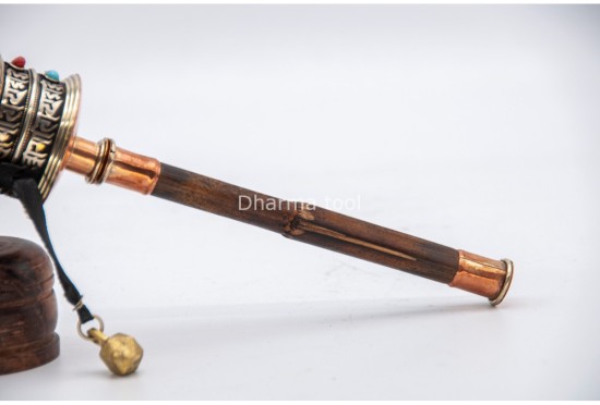 Buddhist Mantra Prayer Wheel – Bamboo Grip