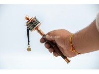 Buddhist Mantra Prayer Wheel – Bamboo Grip