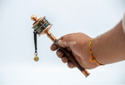 Buddhist Mantra Prayer Wheel – Bamboo Grip