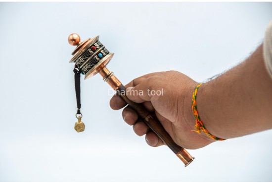 Buddhist Mantra Prayer Wheel – Bamboo Grip