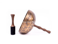 Handled Singing Bowl with Wooden Handle - Chakra Tuned Tibetan Sound Healing Bowl
