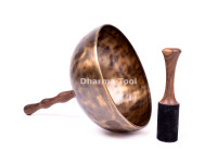 Handled Singing Bowl with Wooden Handle - Chakra Tuned Tibetan Sound Healing Bowl