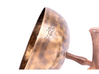 Handled Singing Bowl with Wooden Handle - Chakra Tuned Tibetan Sound Healing Bowl