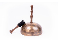 Handled Singing Bowl with Wooden Handle - Chakra Tuned Tibetan Sound Healing Bowl