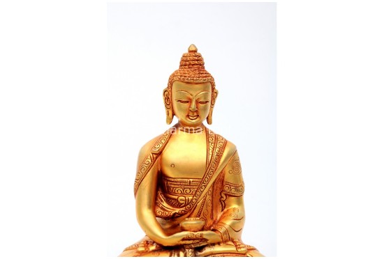 Amitabha Buddha Statue – Gold Gilded & Hand-Carved