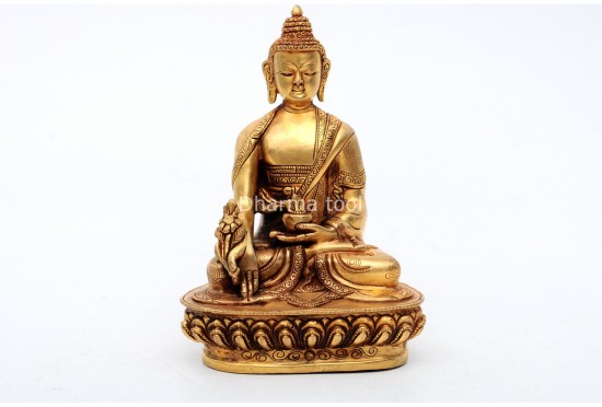 Medicine Buddha Statue – Gold Gilded & Hand-Carved