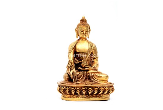 Medicine Buddha Statue – Gold Gilded & Hand-Carved