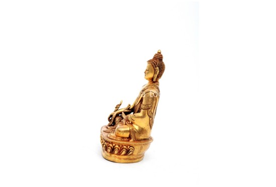Medicine Buddha Statue – Gold Gilded & Hand-Carved