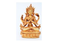Chenrezig Buddha Statue – Gold Gilded & Hand-Carved