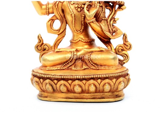 Manjushree Buddha Statue – Partly Gold Gilded & Hand-Carved